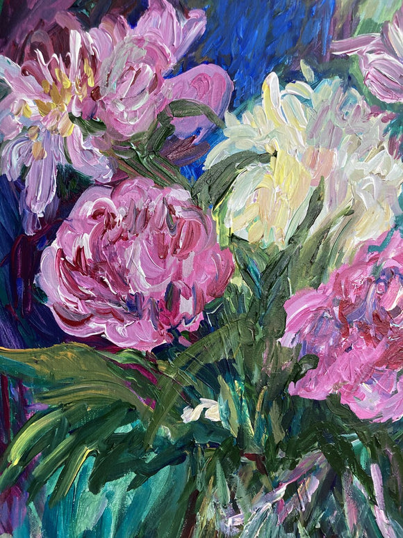 Still Life with Peonies and Lemons