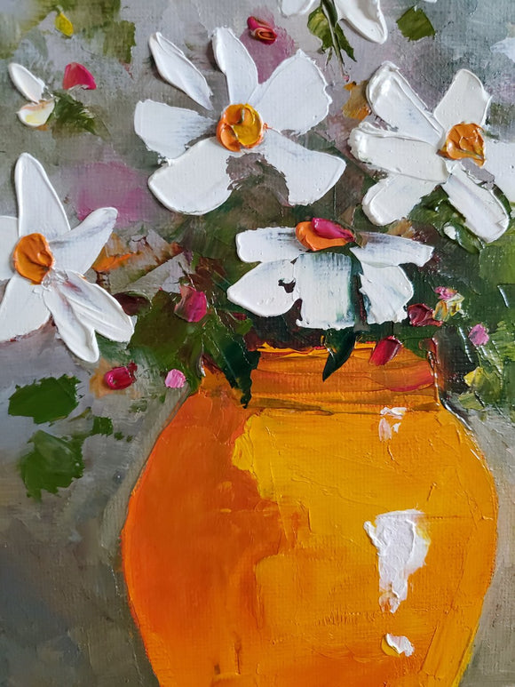 Happiness blooms in a yellow vase