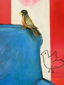 A Blue Couch and A Bird-2