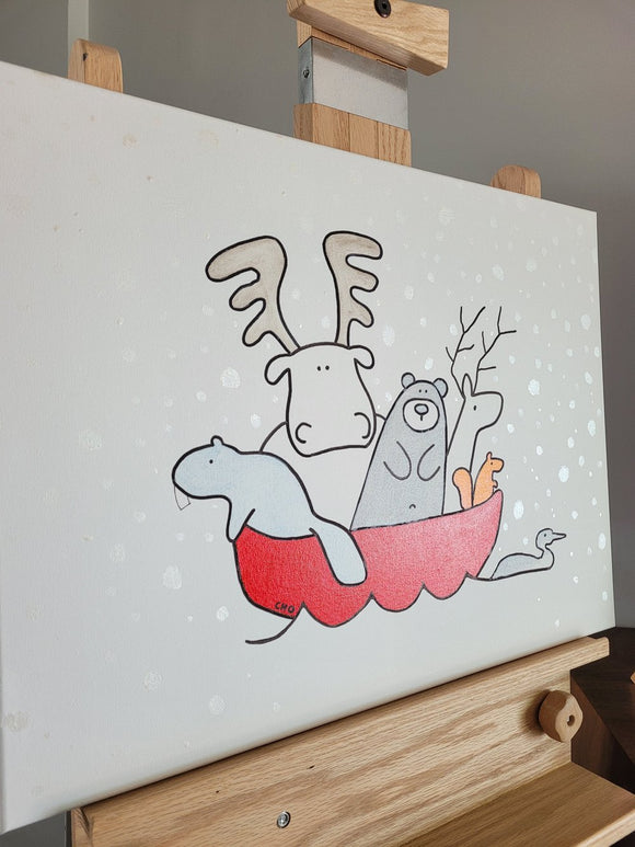 snowing canoe