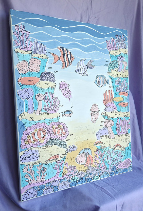 Colorful Coral Reef Painting