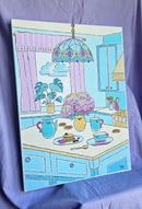 Tiffany lamp and pink bouquet-2