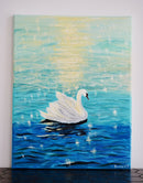 Graceful Glide on Shimmering Blue.-2