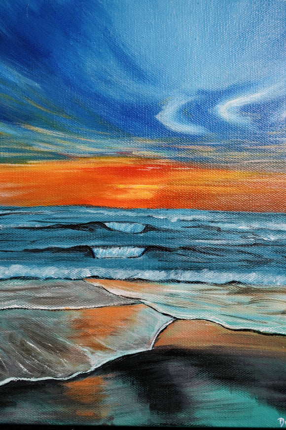 Seascape serenity in twilight blue
