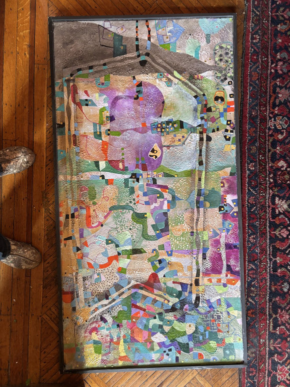 maps in silver and violet