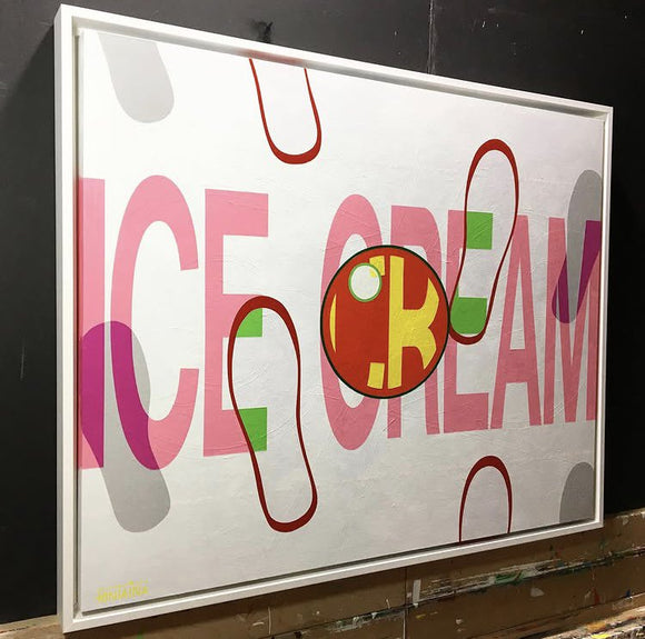 Coconut Strawberry Ice Cream With Cherry On Top