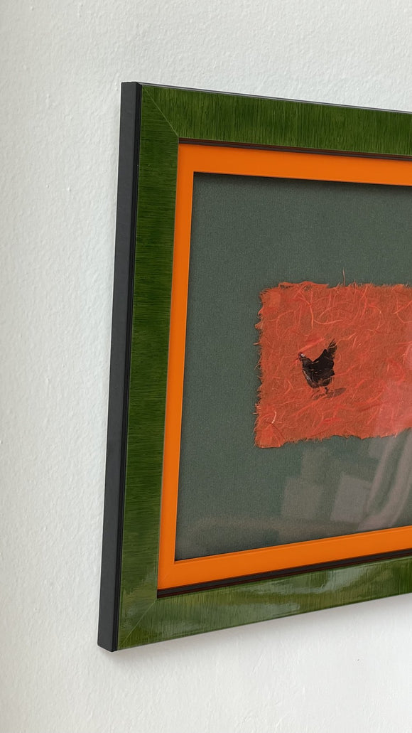 Hens On Red Fibres