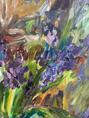 Purple Hyacinths in a Green Vase-3