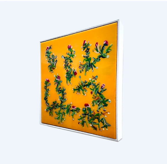 flowers on yellow