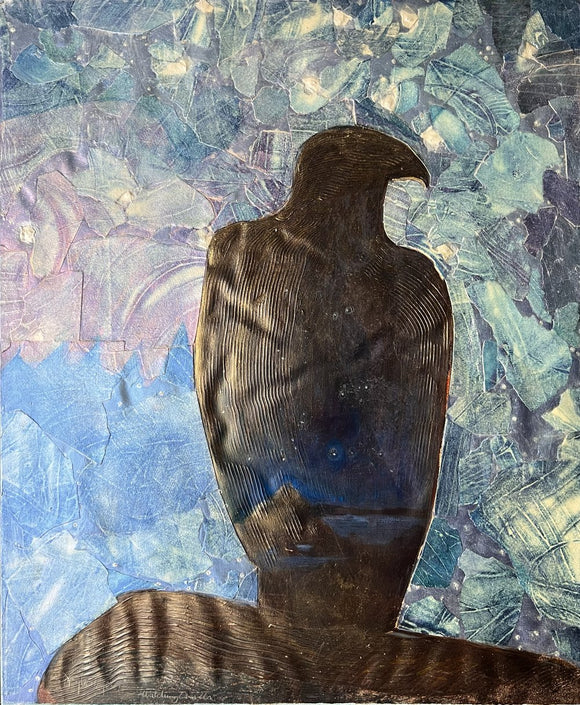 Watching Over Us (hawk against a blanket of stars)