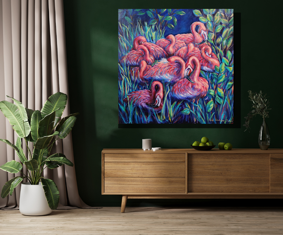 Resting Flamingoes