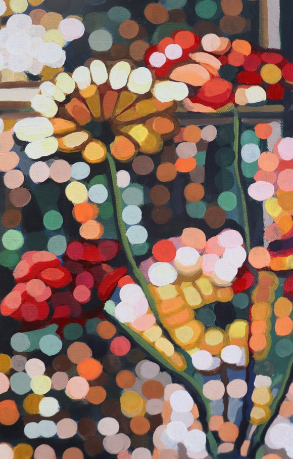 Flowers on window sill