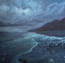 Glimmer — Dark Blue Ocean Painting on Canvas-3