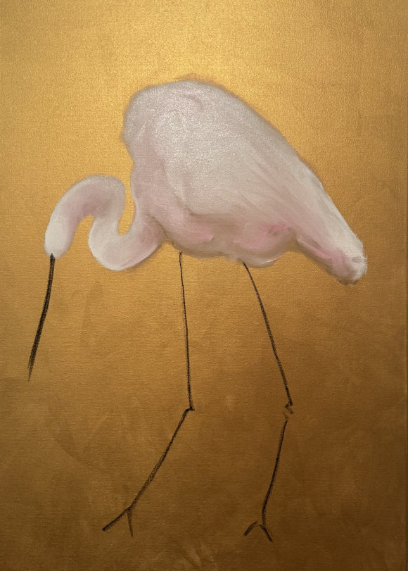 Egret on Gold
