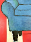 A Blue Couch and A Bird-3