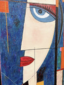 Blue Camilia Abstracted V-3