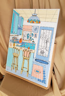 Kitchen with orange teapot-3