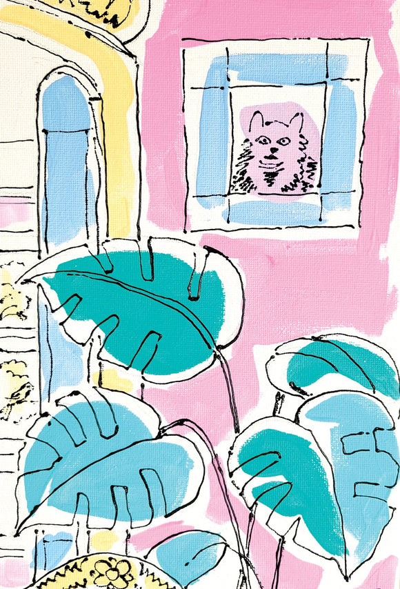 Living Room with a Pink Chair