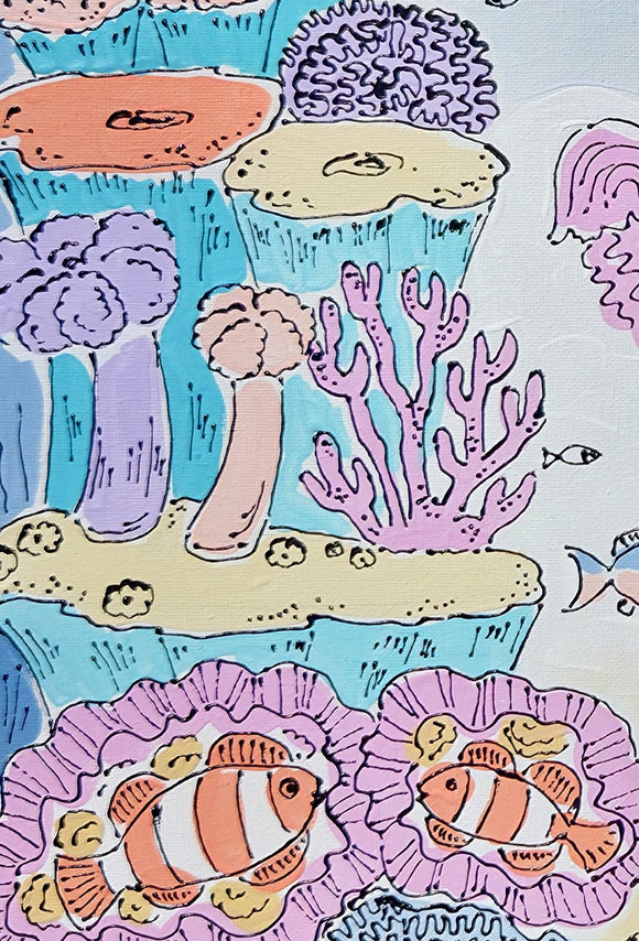 Colorful Coral Reef Painting