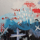 Downtown blue grey red urban abstract graffiti neoexpressionism painting-3