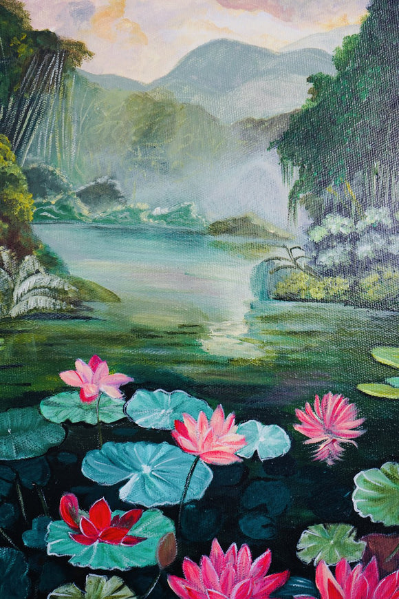 Blooms and greens in harmony.