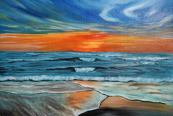 Seascape serenity in twilight blue