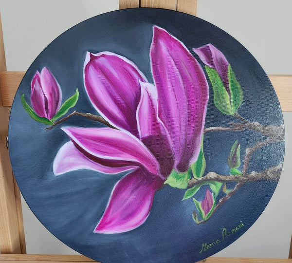 Magnolia oil painting