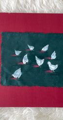 White Hens on Green-4