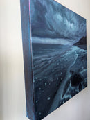 Glimmer — Dark Blue Ocean Painting on Canvas-4