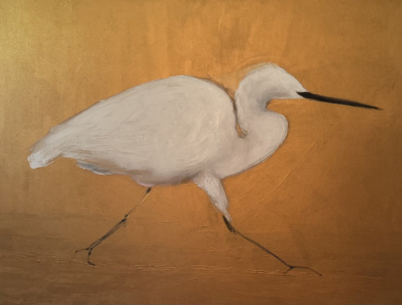Egret on Gold