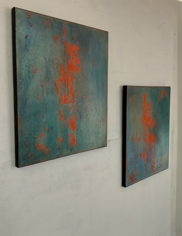Layers of Blue and Burnt Orange II