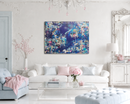 Graffiti Rococo in Blue and Pink original abstract expressionist painting-4