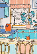 Kitchen with orange teapot-4