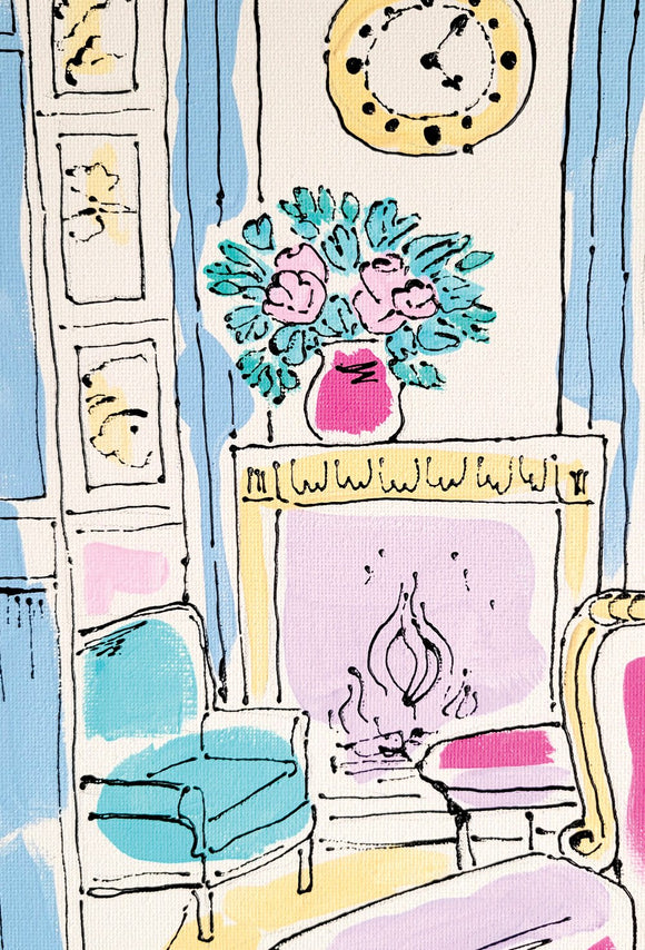 Living Room with a Pink Chair
