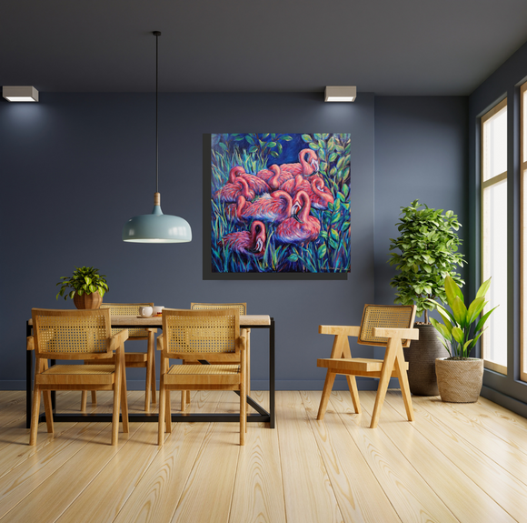 Resting Flamingoes