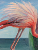 Imagine — (Flamingo Watermelon Oil Painting on Canvas)-5