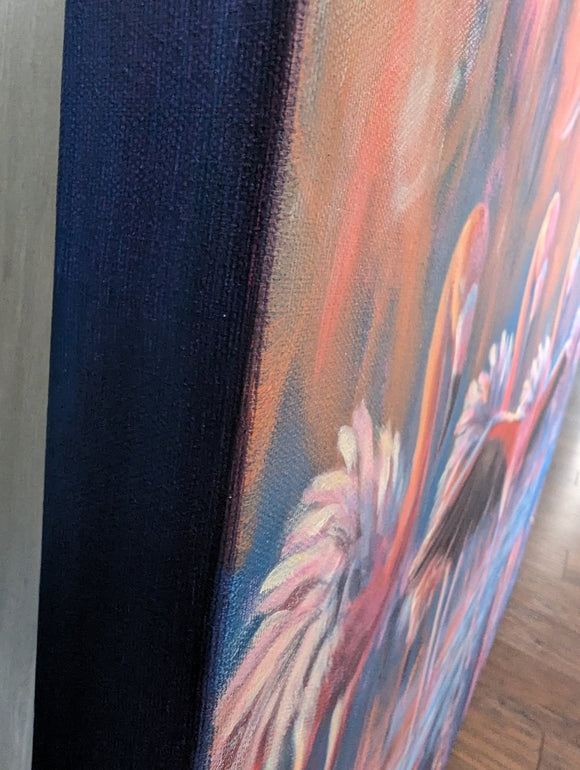 Be You — Large Flamingo Mixed Media Canvas Painting