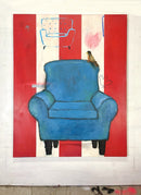 A Blue Couch and A Bird-5
