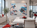 Downtown blue grey red urban abstract graffiti neoexpressionism painting-5
