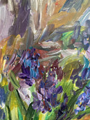Purple Hyacinths in a Green Vase-6