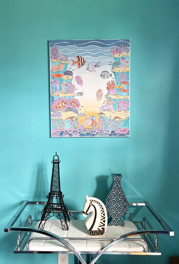Colorful Coral Reef Painting