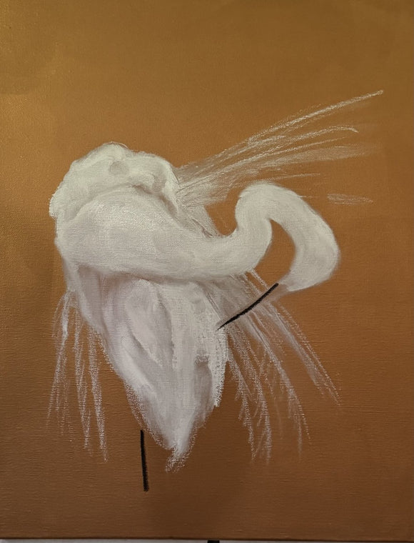 Egret on Gold