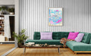 Blue kitchen with pink lamp-7