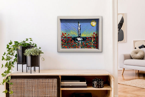 Abstract sailboat seascape