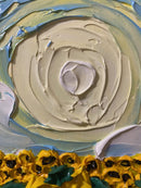 3D sunflower field impasto acrylic painting-10