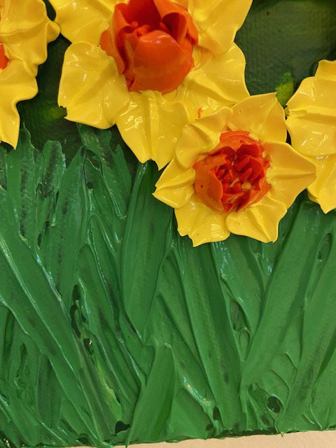 3D daffodils field