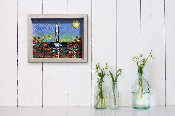 Abstract sailboat seascape