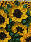 3D sunflower field impasto acrylic painting-11