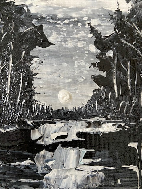 Black and white abstract landscape