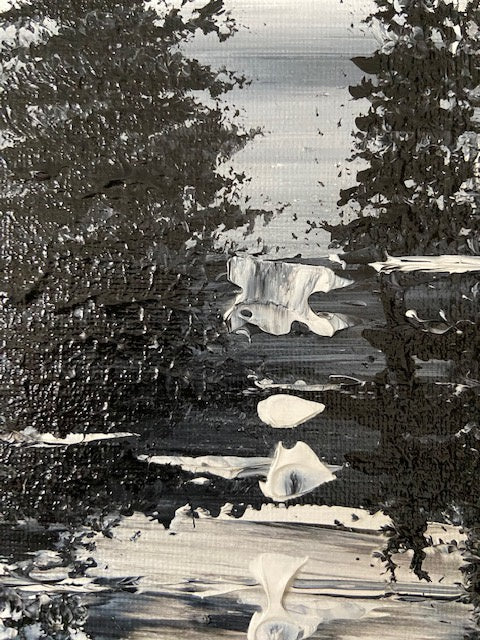 Abstract black and white landscape